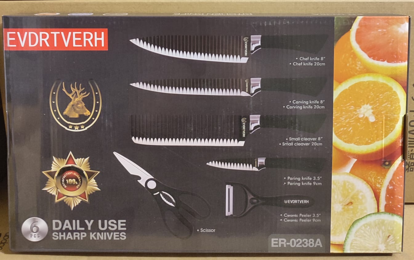 LOT IMPORTED 6 PC SHARP KNIVES BC-003/004