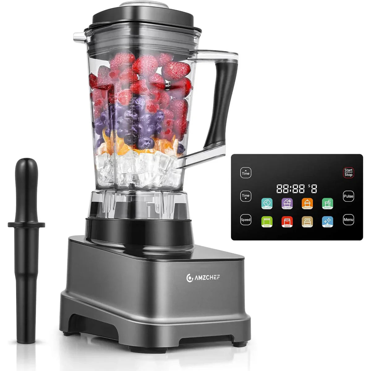 AMZCHEF 8 in 1 Professional Blenders with LED Panel Touch Control