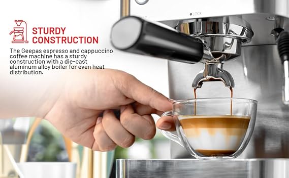 Geepas Espresso and Cappuccino Coffee Machine-1523SS