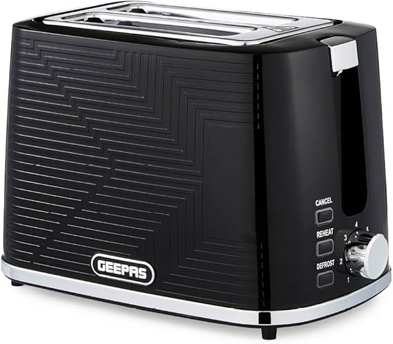 Geepas 2 Slice Toaster with 7 Level Browning Control 900W-36554