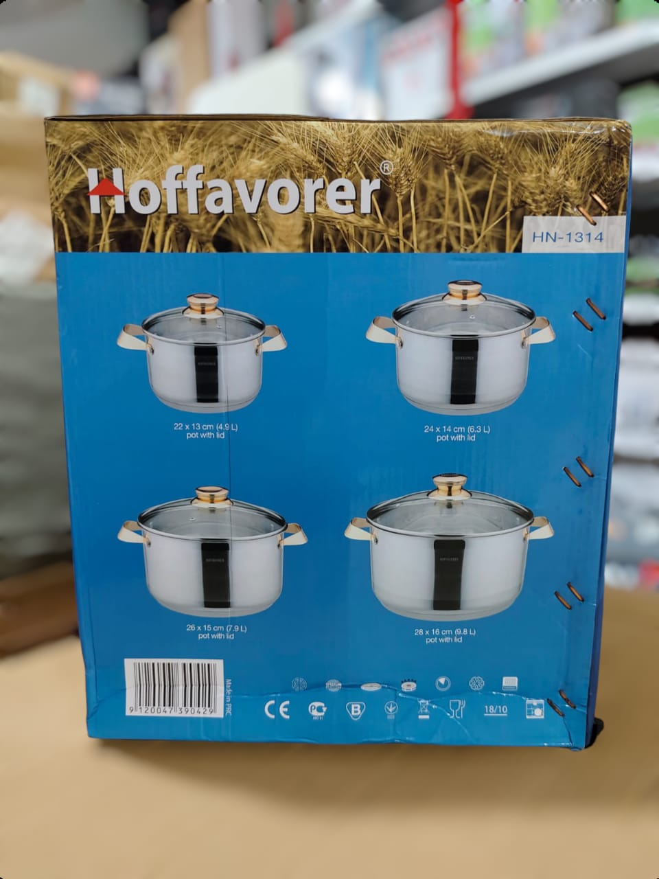 HOFFAVORER 8 PCs Stainless Steel Cookware Set