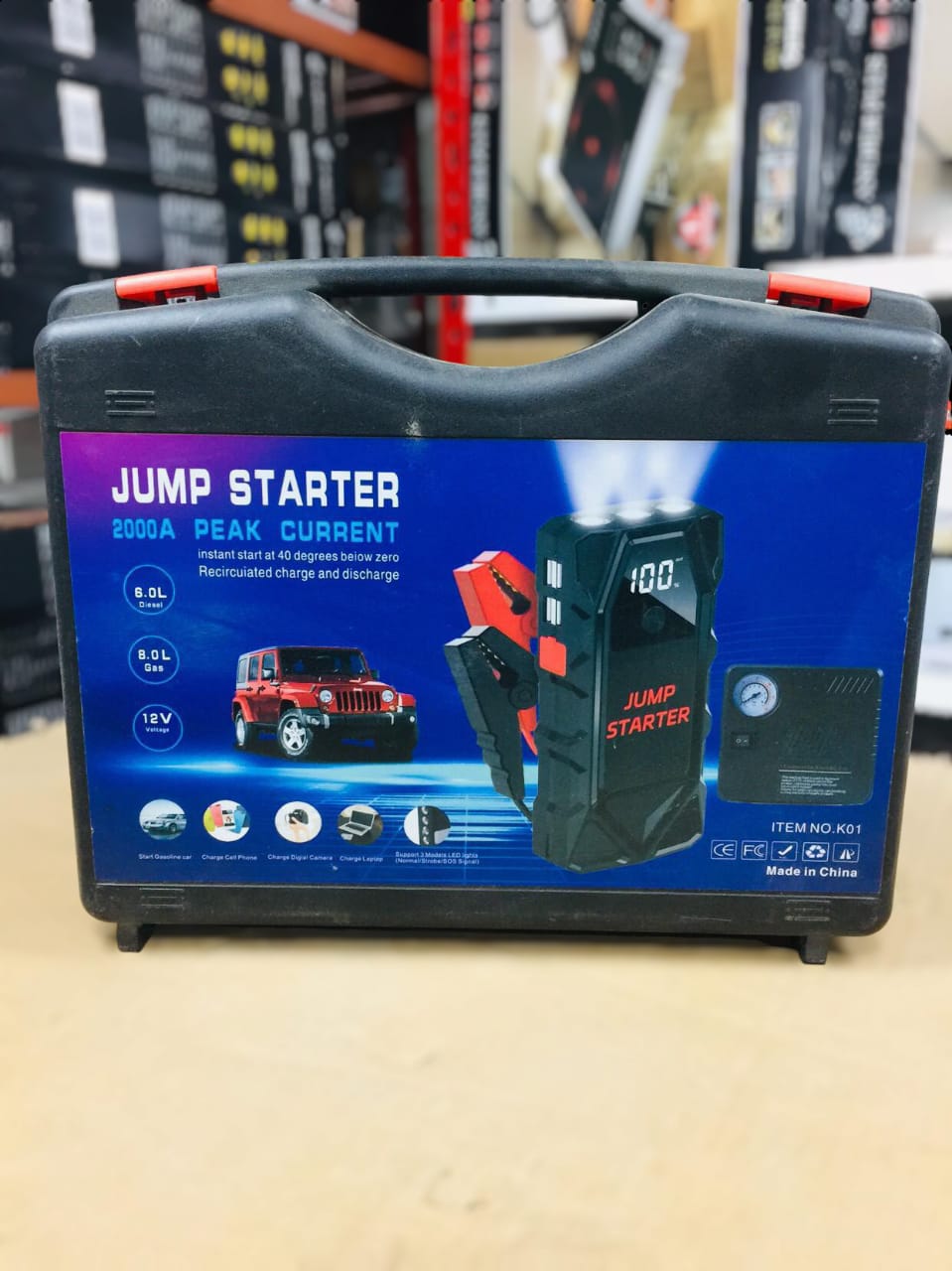 2 in 1 Car Jump Starter & Tyre Inflator K01