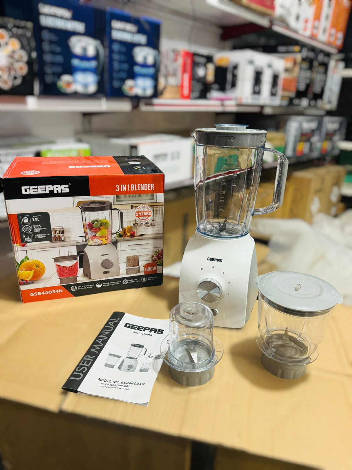 GEEPAS 600W 3 in 1 Blender-44034