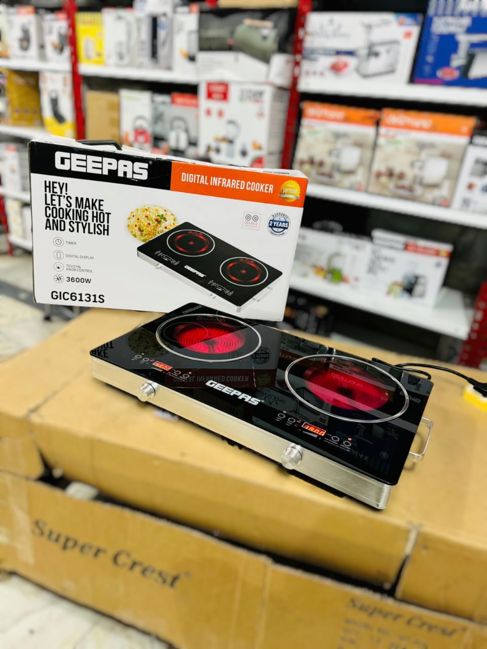 GEEPAS 3600W Double Digital Hot Plate-6131