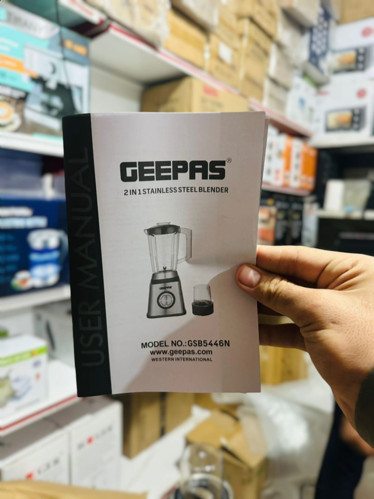 GEEPAS 600W 2 in 1 Stainless Steel Blender-5446