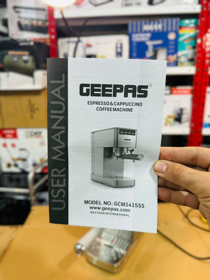 GEEPAS 1450W Espresso & cappuccino Coffee Machine-1415