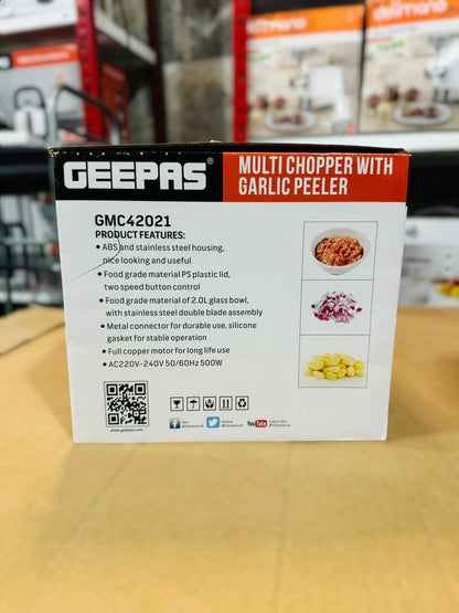 Geepas 2L Chopper with Garlic Peeler 500W-42021