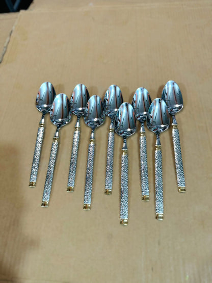 Embossed 2 Types Steel Cutlery Set