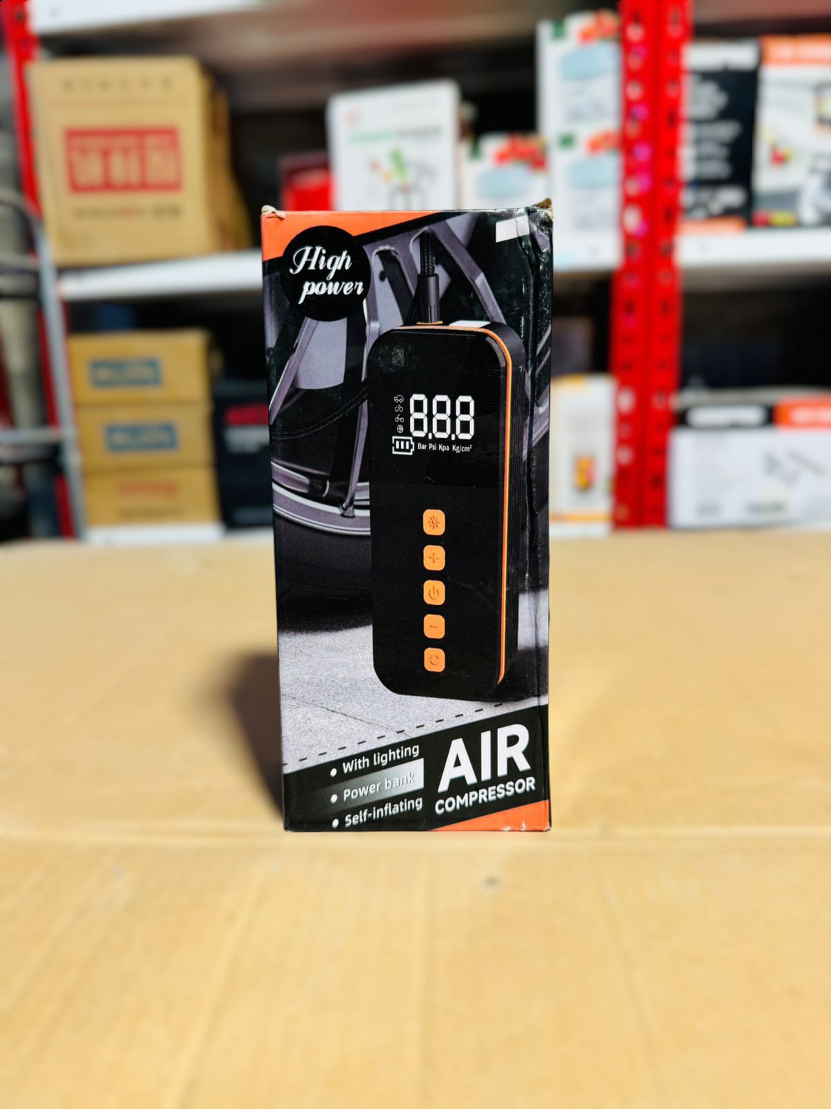 Chargeable Smart Air Compressor with Power Bank