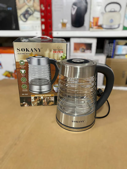 Sokany 2.2L Electric Glass Kettle 2000W SK-1027