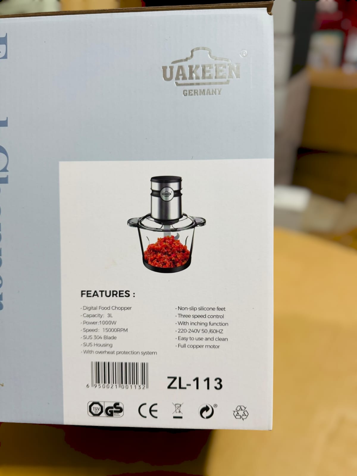 Uakeen Germany Digital 3L Glass Chopper ZL-113