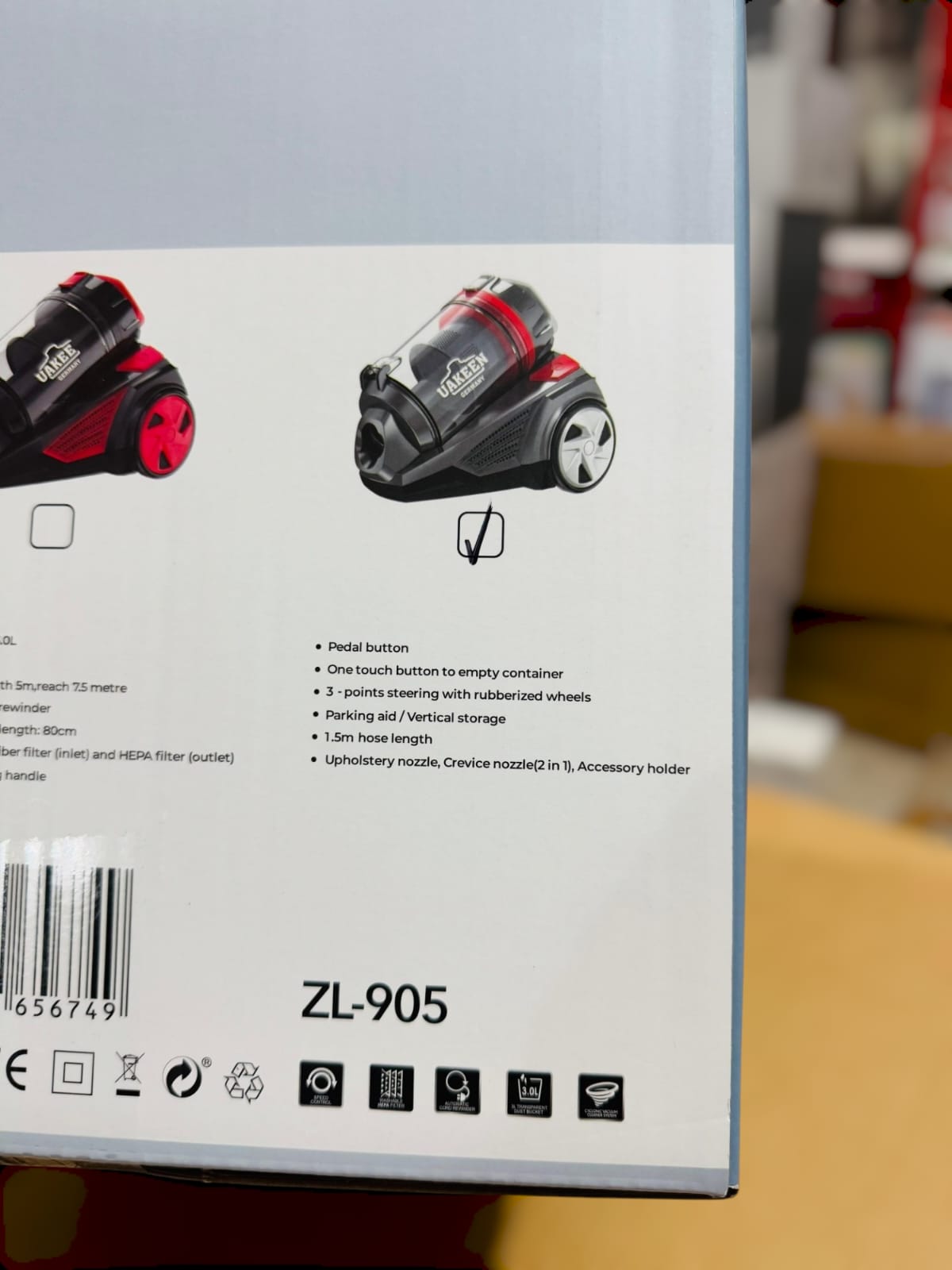 Uakeen Germany Cyclonic Vacuum Cleaner ZL-905