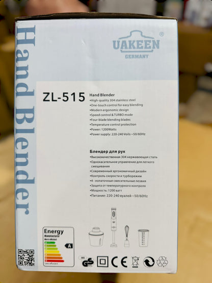 Uakeen Germany Digital 4 in 1 Hand Blender Set ZL-515