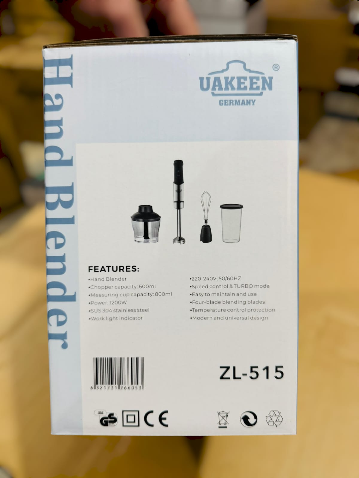 Uakeen Germany Digital 4 in 1 Hand Blender Set ZL-515