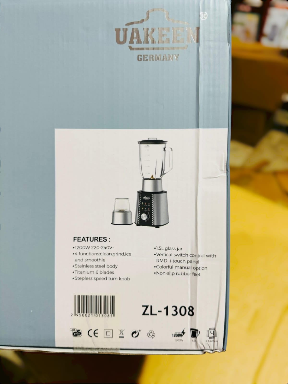 Uakeen Germany Titanium Digital Blender & Grinder ZL-1308