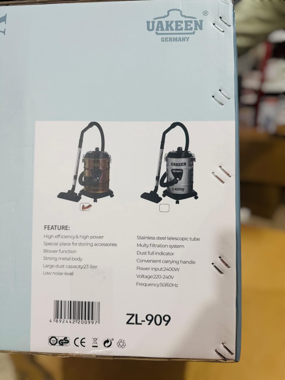 Uakeen Germany 23L Drum Vacuum Cleaner & Blower ZL-909