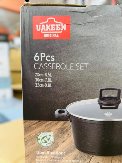 Uakeen Germany Induction Die-Cast Granite Cookware Set 6pcs VK-357