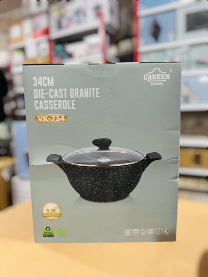 Uakeen Germany Induction Die-Cast Granite Casserole 9.3L VK-734