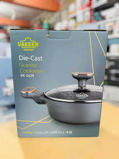 Uakeen Germany Induction Die-Cast Granite  Shallow Casserole 28cm VK-S428