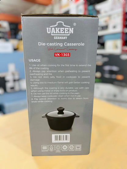 Uakeen Germany Die-Cast Aluminum Casserole 28cm VK-1303