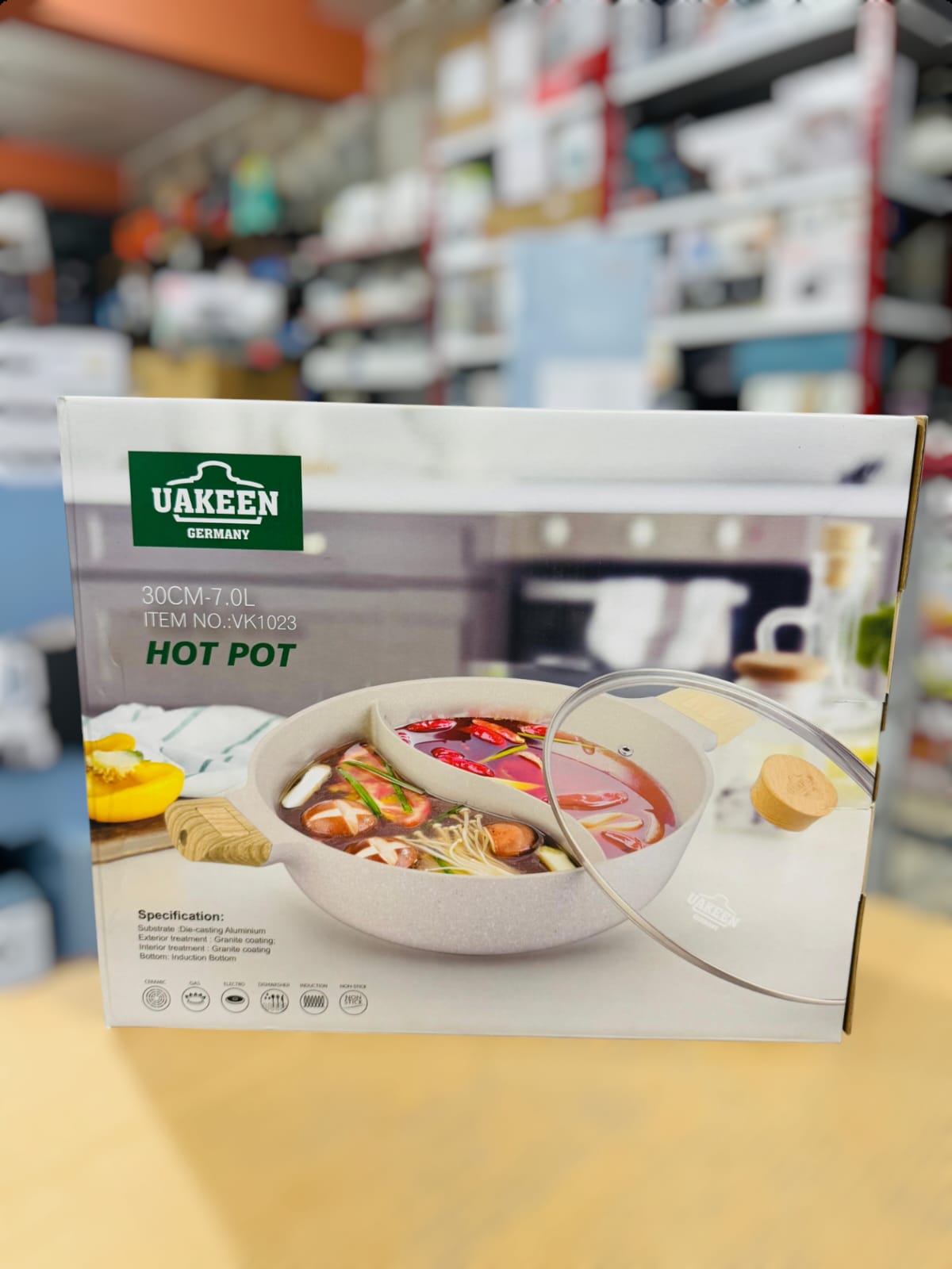 Uakeen Germany Induction Die-Cast Granite Hot Pot VK-1023