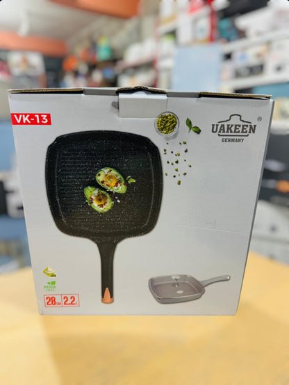 Uakeen Germany Induction Die-Cast Granite Grill Pan 28cm VK-FP428