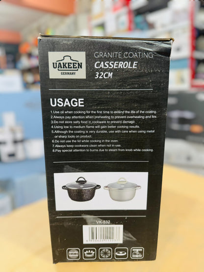 Uakeen Germany Induction Die-Cast Granite Casserole 32cm VK-532