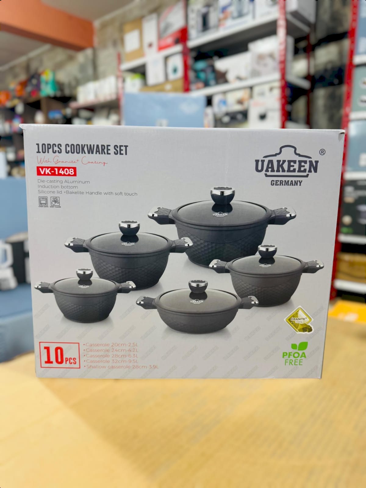 Uakeen Germany Induction Die-Cast Granite Cookware Set 10pcs VK-1408