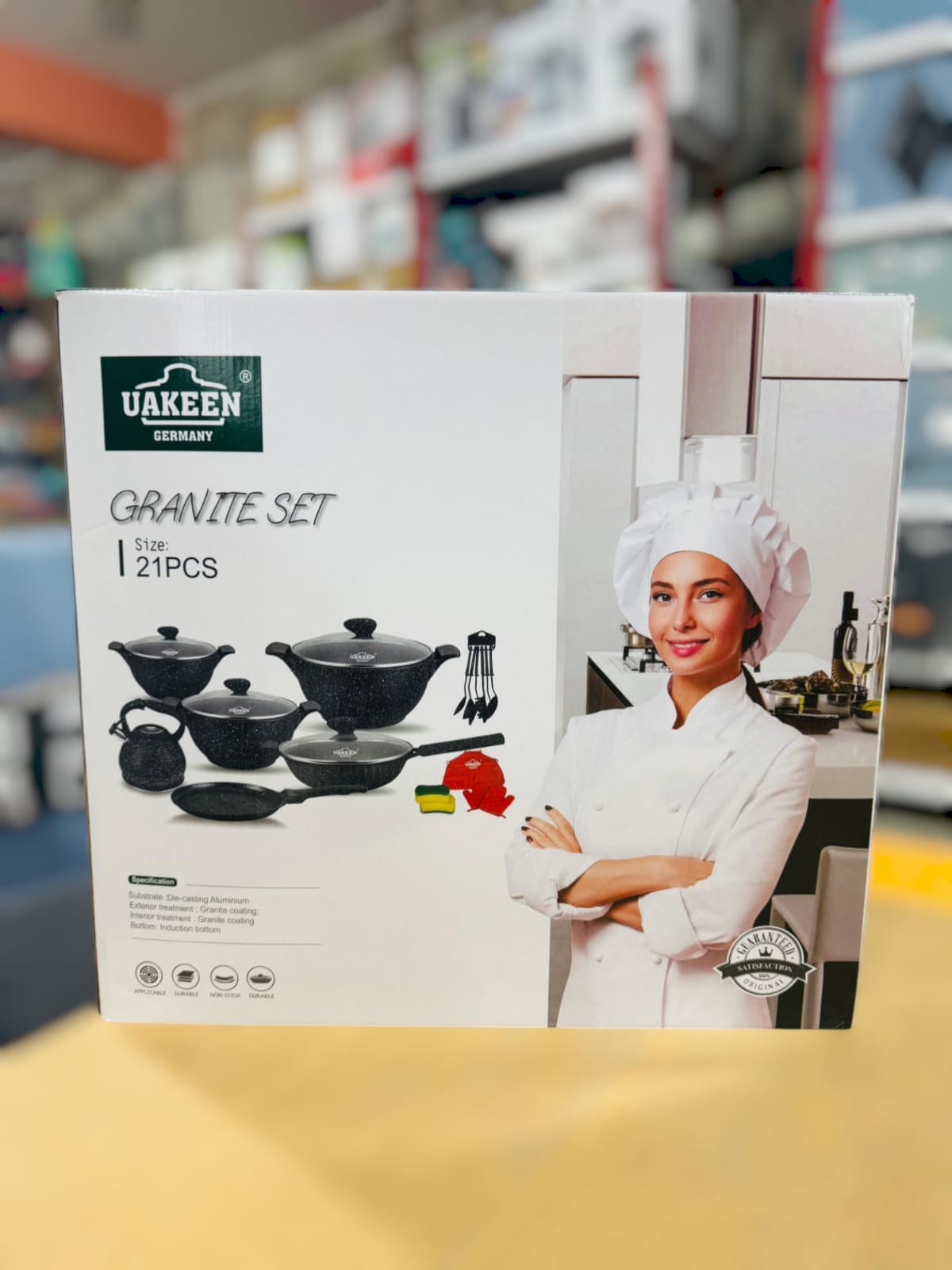 Uakeen Germany Induction Die-Cast Granite Cookware Set 21pcs VK-145