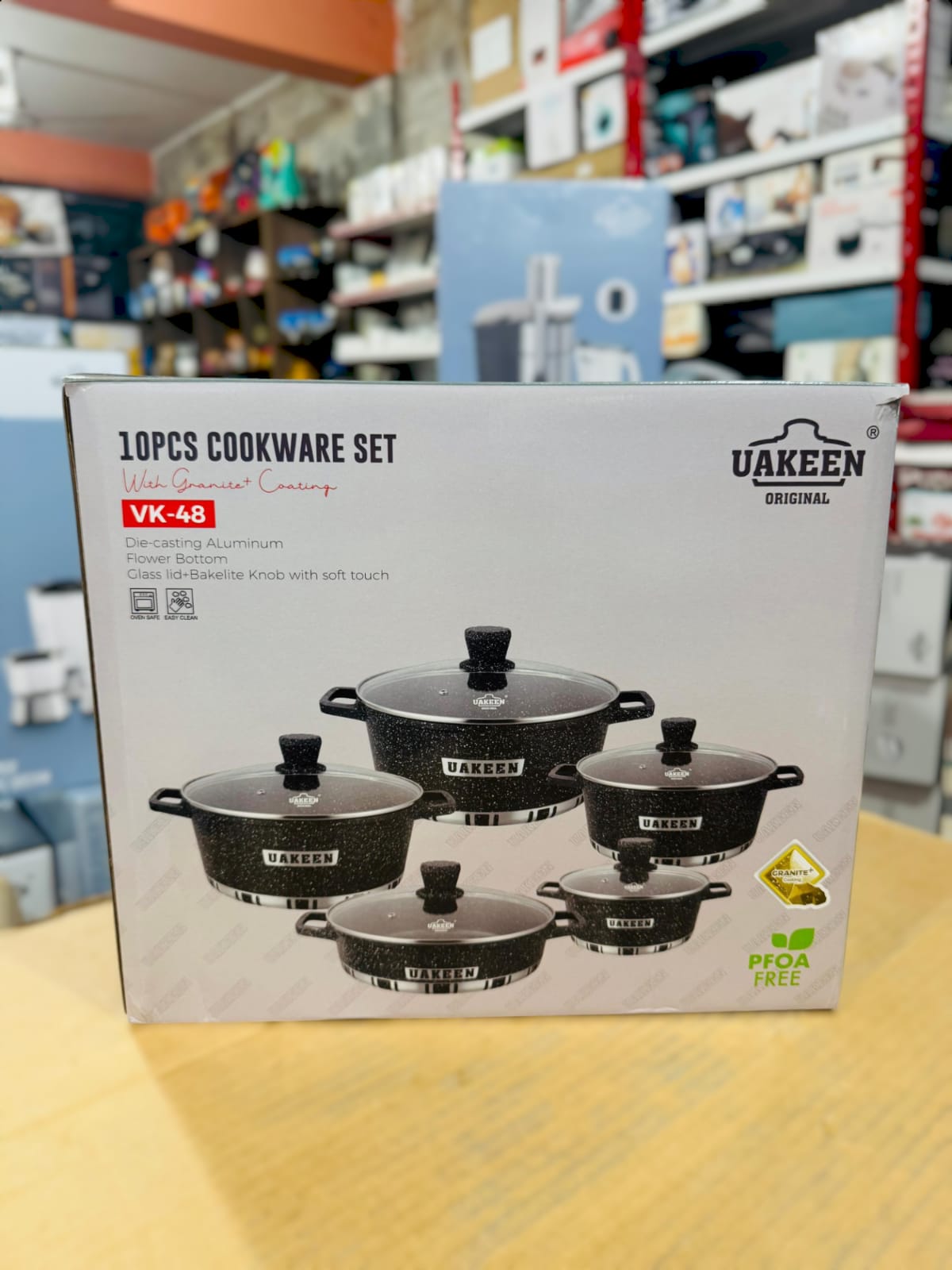 Uakeen Germany Induction Die-Cast Granite Cookware Set 10pcs VK-48