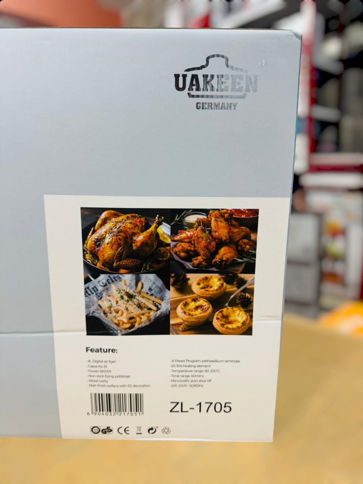 Uakeen Germany Digital Air Fryer 8L ZL-1705