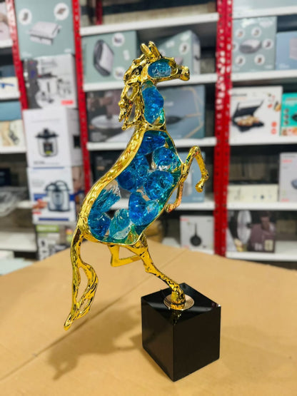 Golden Metal Horse Showpiece for Home Decor