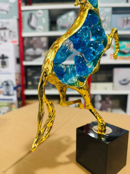 Golden Metal Horse Showpiece for Home Decor