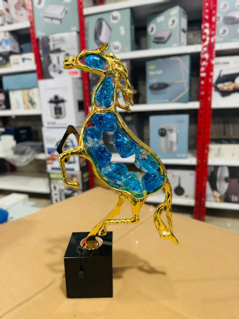 Golden Metal Horse Showpiece for Home Decor