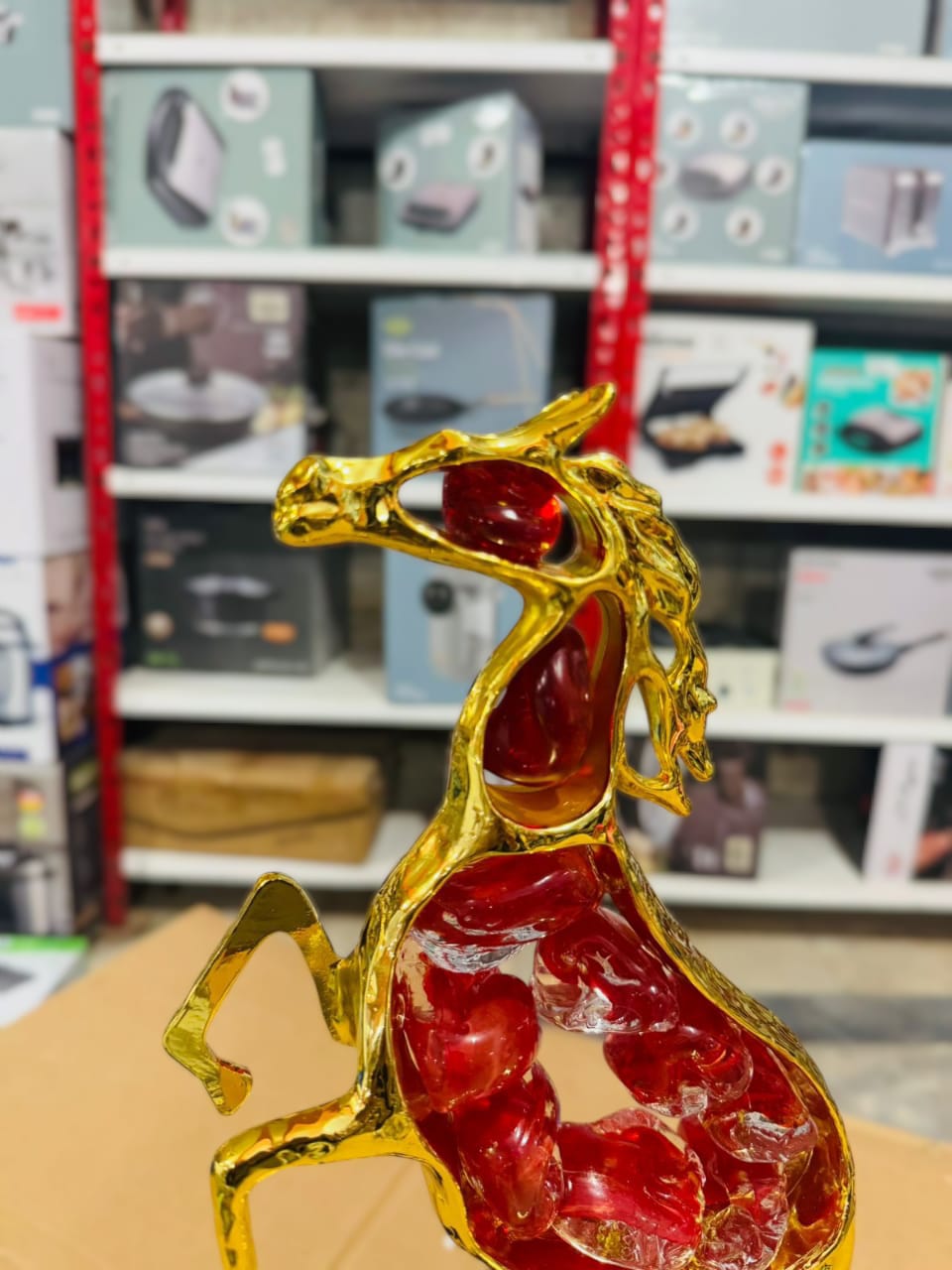 Golden Metal Horse Showpiece for Home Decor