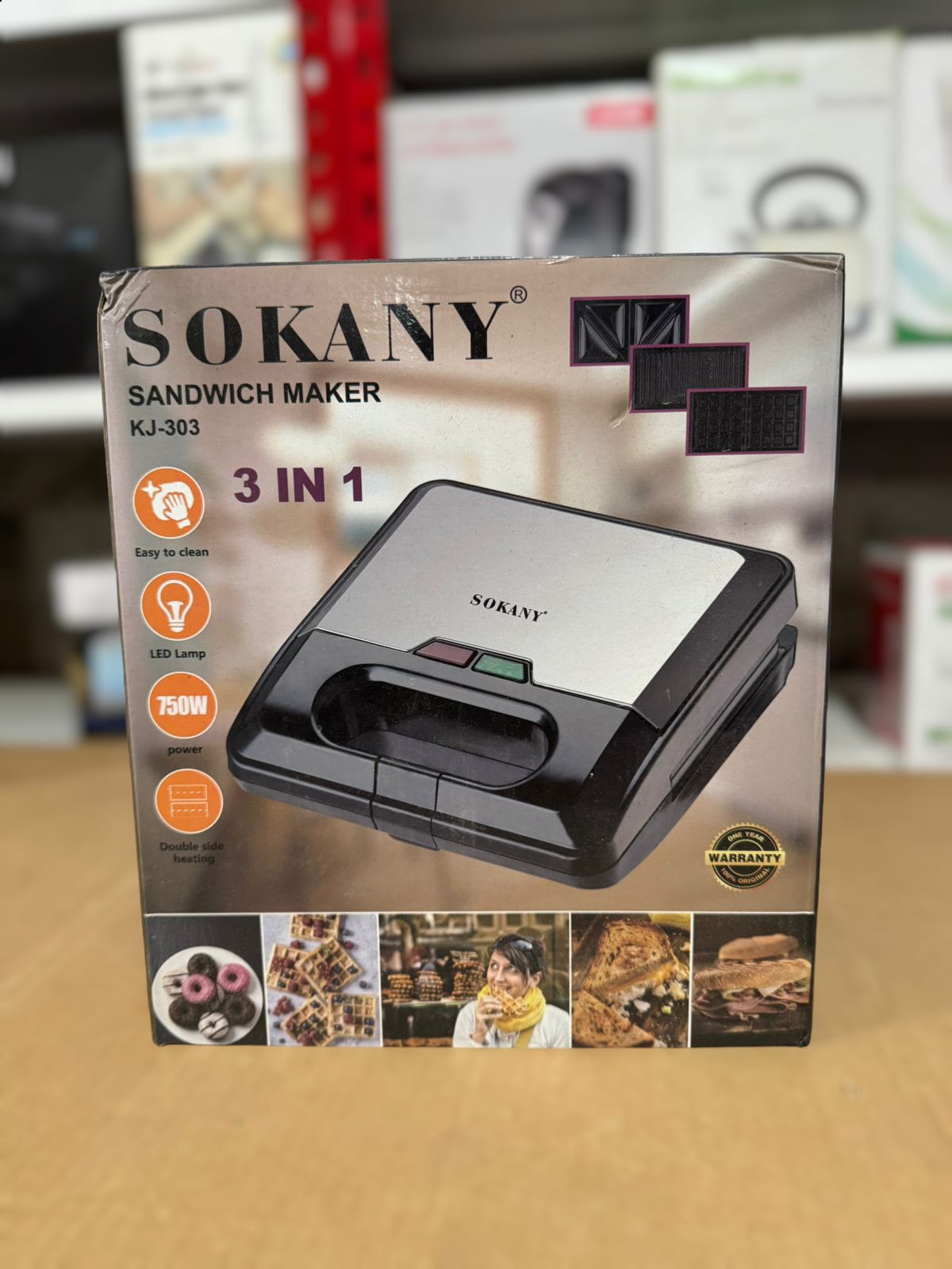 Sokany 3 in 1 Sandwich Maker 750W KJ-303