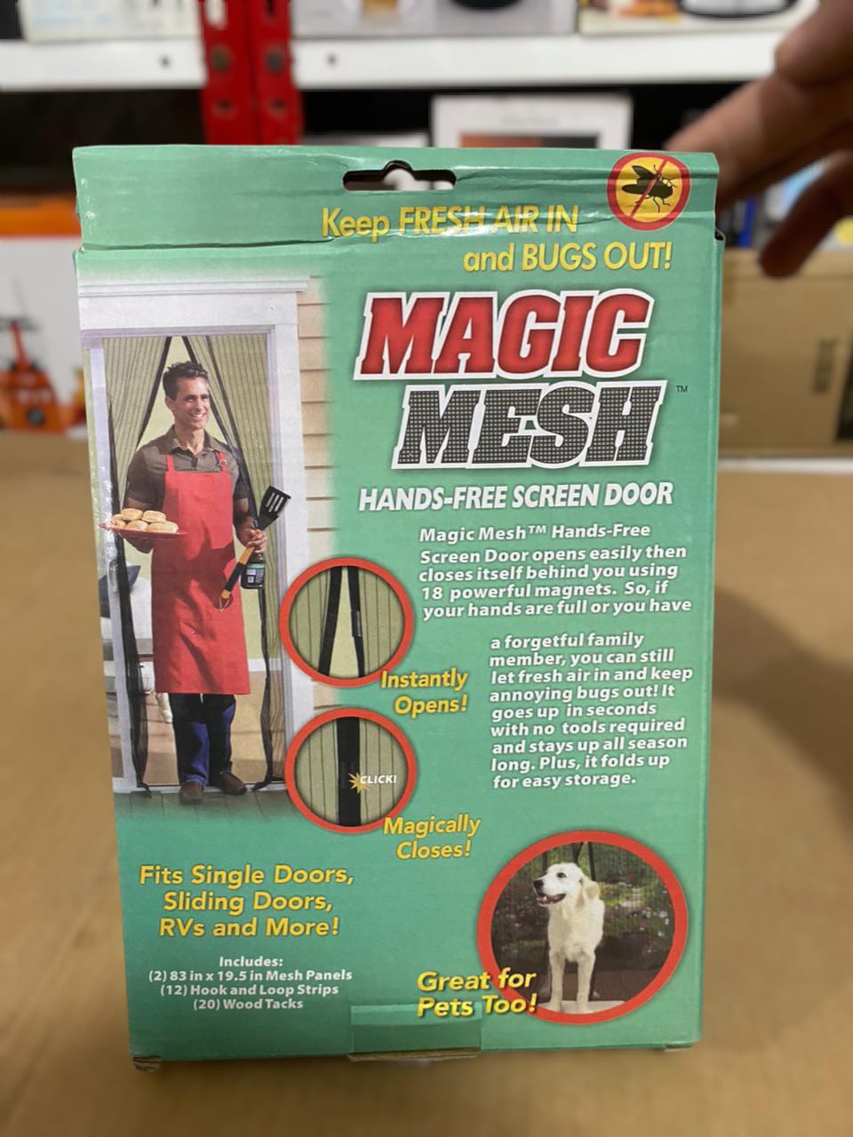 Hands-free Screen Door Magic Mesh