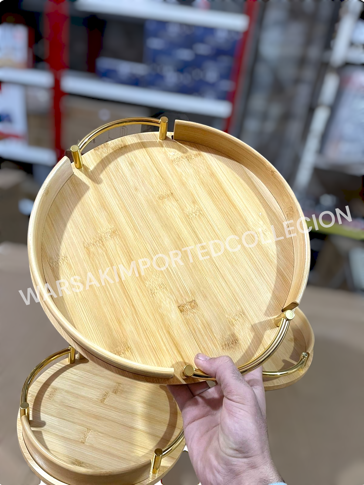 3pcs Bamboo Tray Set